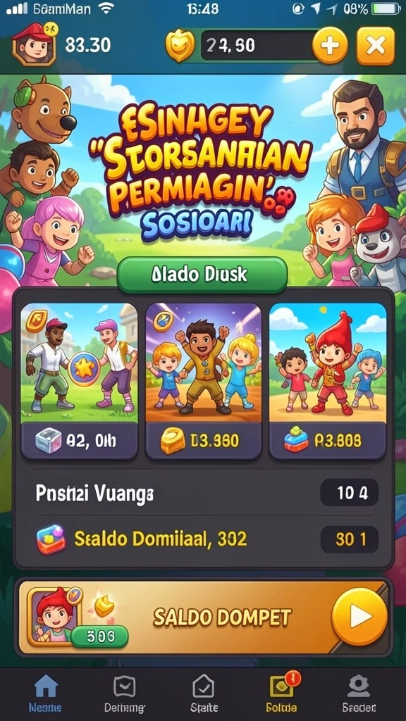 agenjitu - Tampilan antarmuka game yang menarik dan intuitif.
